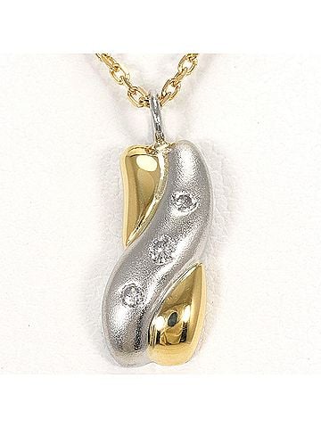Unbranded PT850 Platinum 18K Yellow Gold Necklace with 0.04ct Diamond, Total Weight 3.0g, 39cm Length, Jewelry (view 1)
