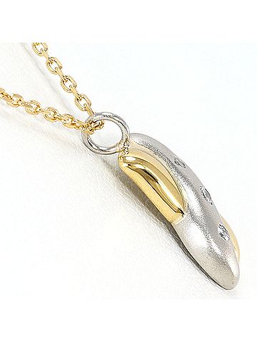 Unbranded PT850 Platinum 18K Yellow Gold Necklace with 0.04ct Diamond, Total Weight 3.0g, 39cm Length, Jewelry (view 2)