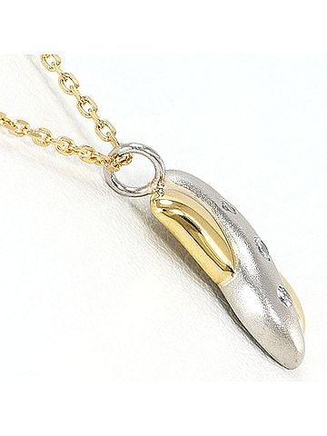 Unbranded PT850 Platinum 18K Yellow Gold Necklace with 0.04ct Diamond, Total Weight 3.0g, 39cm Length, Jewelry (view 2)