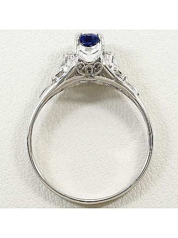Unbranded PT900 Platinum Ring, 1 piece, Sapphire 0.48ct, Diamond 0.51ct, Total Weight 2.9g, Jewelry (view 2)