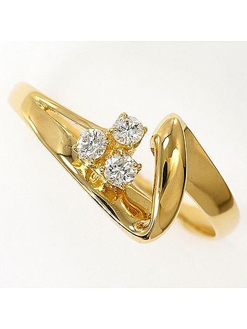 Unbranded 18K (18-karat) Yellow Gold Ring with 0.13ct Diamond, Total Weight 2.2g, Jewelry (view 1)