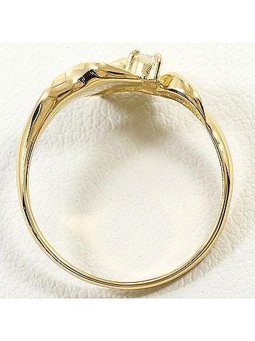Unbranded 18K (18-karat) Yellow Gold Ring, 1 Diamond, 0.06ct, Total Weight 2.7g, Jewelry (view 2)