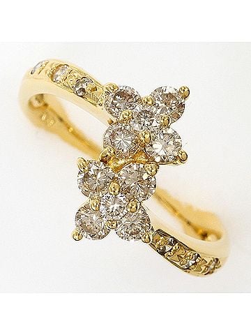 Unbranded 18K (18-karat) Yellow Gold Ring with Diamond (carat weight not stamped), Total Weight 2.2g, Jewelry (view 1)