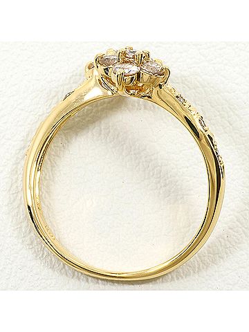 Unbranded 18K (18-karat) Yellow Gold Ring with Diamond (carat weight not stamped), Total Weight 2.2g, Jewelry (view 2)