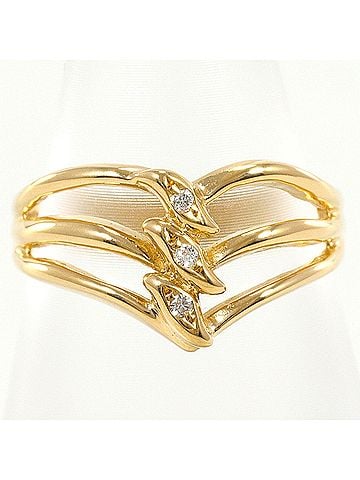 Unbranded 18K (18-karat) Yellow Gold Ring with 0.02ct Diamond, Total Weight 2.8g, Jewelry (view 1)