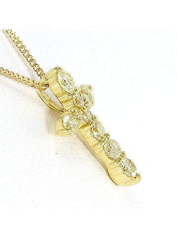 Unbranded 18K (18-karat) Yellow Gold Necklace with 0.50ct Diamond, Total Weight 2.2g, 45cm Length, Jewelry (view 2)