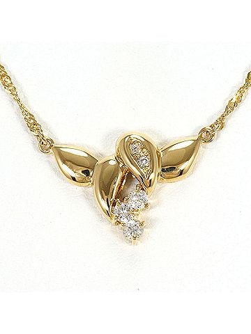 Unbranded 18K (18-karat) Yellow Gold Necklace with 0.10ct Diamond, Total Weight 2.3g, 42cm, Jewelry (view 1)