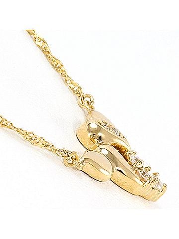 Unbranded 18K (18-karat) Yellow Gold Necklace with 0.10ct Diamond, Total Weight 2.3g, 42cm, Jewelry (view 2)
