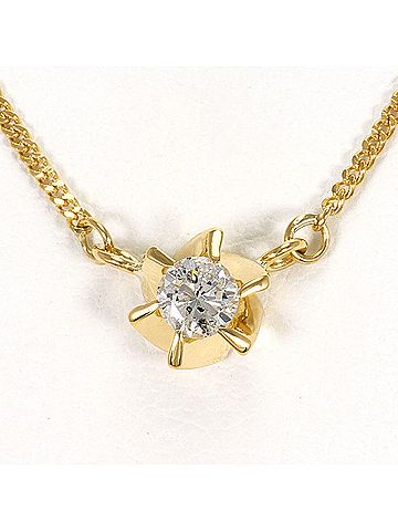 Unbranded 18K (18-karat) Yellow Gold Necklace with 0.18ct Diamond, Total Weight 2.3g, 41cm Length, Jewelry (view 1)