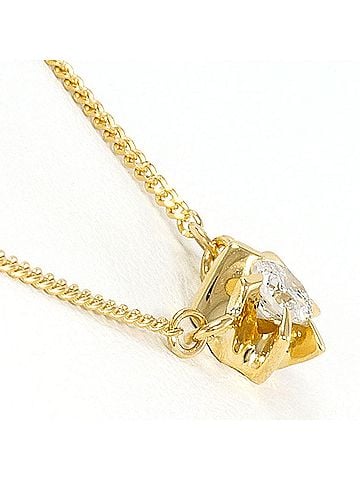 Unbranded 18K (18-karat) Yellow Gold Necklace with 0.18ct Diamond, Total Weight 2.3g, 41cm Length, Jewelry (view 2)