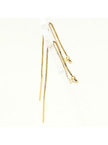 Unbranded 18K (18-karat) Yellow Gold (YG) Earrings with Zirconia, Total Weight 0.4g, Jewelry (view 2)