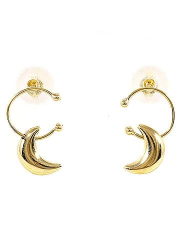 Unbranded 18K (18-karat) Yellow Gold Earrings, Total Weight 0.5g, Jewelry (view 1)