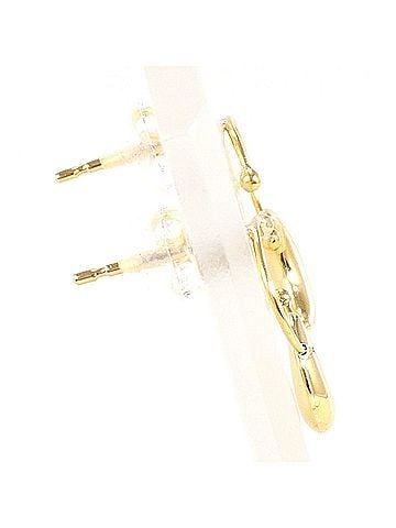 Unbranded 18K (18-karat) Yellow Gold Earrings, Total Weight 0.5g, Jewelry (view 2)