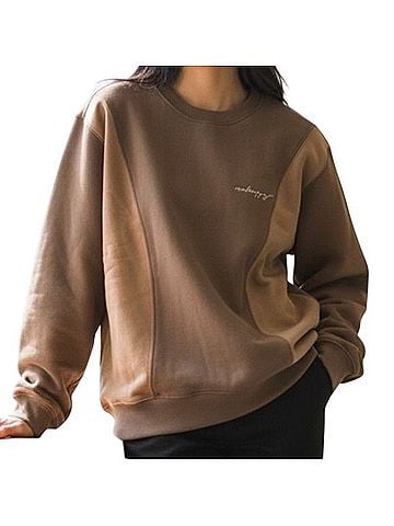 madhappy Fall Paneled Two-Tone Fleece Crewneck Sweater Sweatshirt (view 1)