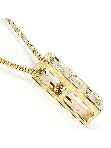 Unbranded K10 10K YG Yellow Gold Necklace with Diamond (carat weight not stamped), Total Weight 1.2g, 39cm, Jewelry (view 2)