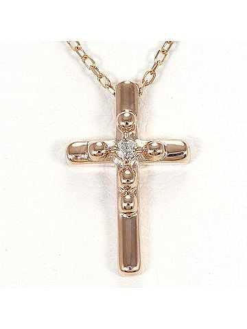 Unbranded K10 10K Pink Gold Necklace with 0.02ct Diamond, Total Weight 1.3g, 39cm, Jewelry (view 1)