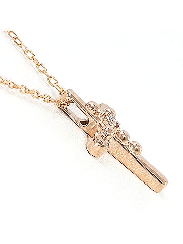 Unbranded K10 10K Pink Gold Necklace with 0.02ct Diamond, Total Weight 1.3g, 39cm, Jewelry (view 2)