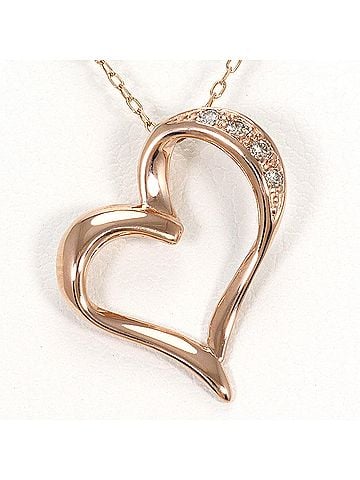 Unbranded K10 10K Pink Gold Necklace with Diamond (carat weight not stamped), Total Weight 1.2g, 39cm, Jewelry (view 1)