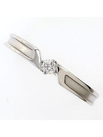 Unbranded K14 14K WG White Gold Ring, 1 Diamond, 0.07ct, Total Weight 2.2g, Jewelry (view 1)