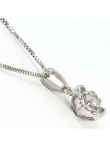 Unbranded K14 14K WG White Gold Necklace with Diamond (carat weight not stamped), Total Weight 1.5g, 39cm, Jewelry (view 2)