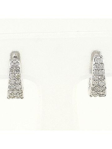 Unbranded K14 14K WG White Gold Earrings with 0.25ct Diamonds, Total Weight 2.3g, Jewelry (view 1)