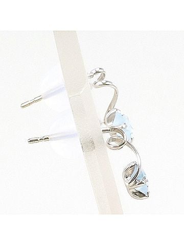 Unbranded K14 14K WG White Gold Earrings with Blue Topaz, Total Weight 0.5g, Jewelry (view 2)