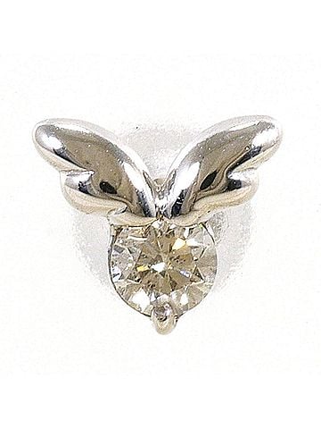 Unbranded 18K (18-karat white gold) single earring with 0.10ct diamond, total weight 0.3g. Jewelry. (view 1)