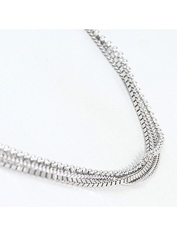 Unbranded 18K (18-karat white gold) necklace, total weight 9.2g, 45cm length, jewelry. (view 2)