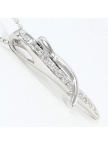 Unbranded 18K (18-karat white gold) necklace with 0.10ct diamond, total weight 2.6g, 40cm length, jewelry. (view 2)