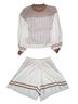 Amazon Essentials Stripes White Brown Active Dress Size L - photo 1
