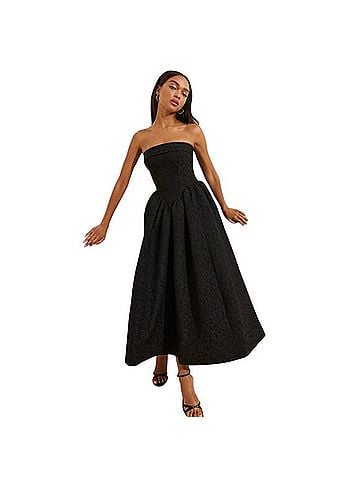 BHLDN Floral Jacquard Strapless? Gown Midi Dress Cocktail Dress (view 1)