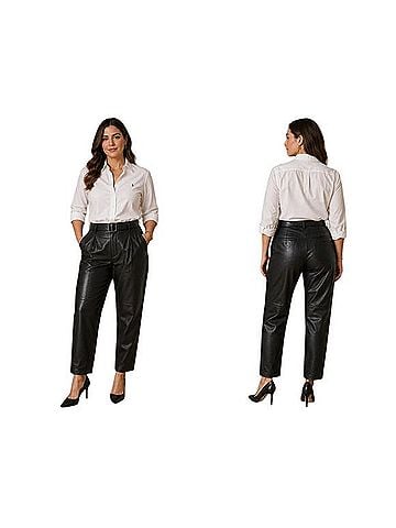 Ralph Lauren Lambskin Leather Pleated Trousers Leather Pants (view 1)