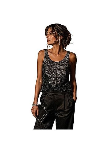 Ralph Lauren Black Label Embellished Beaded Top Tank Top (view 1)