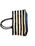 Hello 100% Leather Stripes Black White Pink Leather Tote One size - photo 2