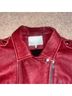 IRO 100% Lambskin 100% Rayon Burgundy Leather Jacket Size M - photo 3