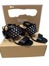 MICHAEL Michael Kors 100% Leather Black Silver Sandals Size 9 1/2 - photo 1