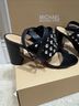 MICHAEL Michael Kors 100% Leather Black Silver Sandals Size 9 1/2 - photo 6