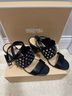 MICHAEL Michael Kors 100% Leather Black Silver Sandals Size 9 1/2 - photo 3