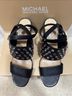 MICHAEL Michael Kors 100% Leather Black Silver Sandals Size 9 1/2 - photo 10