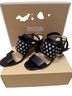 MICHAEL Michael Kors 100% Leather Black Silver Sandals Size 9 1/2 - photo 2