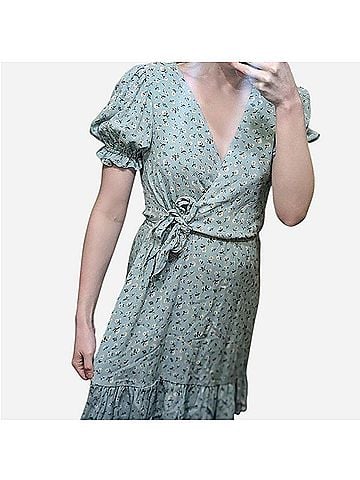 Altar'd State Floral Wrap Dress Casual Dress (view 1)