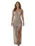Custom Designed Silver Tan Cocktail Dress Size L - photo 1