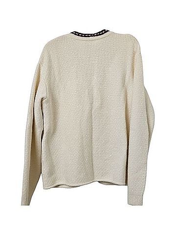 Self-Portrait Ivory Metallic Knit Cardigan Cardigan (view 2)