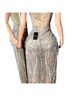 Custom Designed Silver Tan Cocktail Dress Size L - photo 2