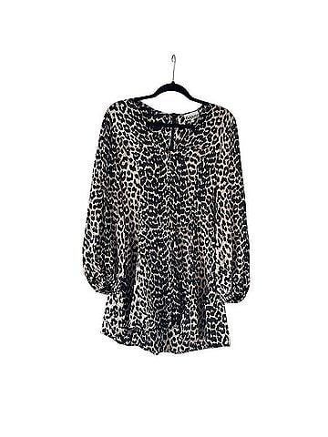 Ganni Silk Leopard Print Mini Dress Casual Dress (view 1)