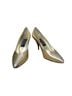 Stuart Weitzman 100% Leather Solid Gold Heels Size 7 1/2 - photo 2