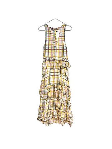Cinq à Sept Astor Pastel Plaid Tiered Midi Casual Dress (view 2)