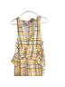 Cinq à Sept 100% Polyester Plaid White Pink Yellow Blue Orange Burgundy Casual Dress Size 6 - photo 5