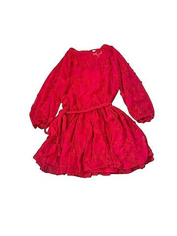 Mare Mare X Anthropologie Amal Textured Floral Red Casual Dress (view 1)