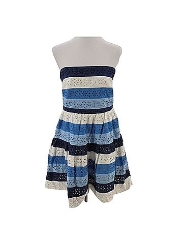 Maeve Anthropologie Strapless Cotton Lace Eyelet Casual Dress (view 1)